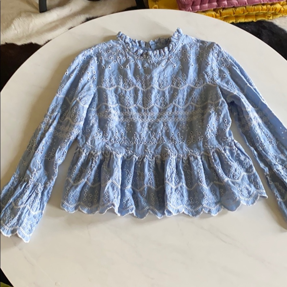 Urban Outfitters blue peasant top